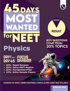 PW 45 Days NEET Most Wanted Physics for NEET UG 2025 Chapter wise Revision Based on 80-20 rule with Sample Papers and Handpicked Past Year Questions