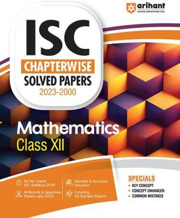 ISC Chapterwise Solved Papers 2023-2000 Mathematics Class 12th Eighth Edition