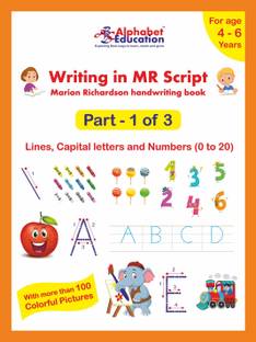 Writing in MR Script - Marion Richardson handwriting book - Part 1 of 3 - Lines, Capital letters and Numbers (0 to 20) - For age 4 to 6 years