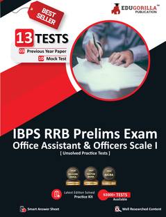 IBPS RRB Prelims Exam  - Office Assistant & Officers Scale I | 13 Unsolved Practice Tests (10 Mock Tests + 3 Previous Year Papers) | Free Access to Online Tests
