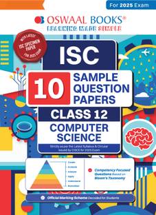 Oswaal ISC | 10 Sample Question Papers | Class 12 | Computer science (For 2025 Exam)