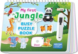 "My First Jungle Busy Puzzle Book: Activity Binder for Early Learning, Montessori book with Hook and Loop, Spiral Binding Book, Splash and Tear-Proof - Interactive Learning for Toddlers and Preschoolers.