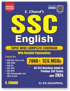 SSC English 7000+ TCS MCQs For SSC CGL, CHSL, GD, CPO, MTS, Stenographer Exams 2024 | Topicwise Coverage | English Language | Vocabulary (Vocab) | Previous year Questions PYQ Upto 2024, Practice Book | S Chand Exam Book 2024 - 2025