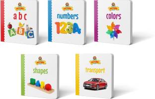 Early Learning My First Picture Book ABC, Numbers, Colors, Shapes, Transport - 5 set Pack