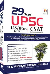 29 Years UPSC IAS/ IPS Prelims (CSAT) Topic-wise Solved Papers 2 (1994 - 2022 ) and Practice Questions with Detailed Solutions