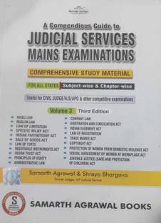 Samarth Agarwal's, A Compendious Guide to Judicial Service Mains Examinations Volume 3 For All states Useful For JUDGE/HJS/APO & Other Competitive Examination