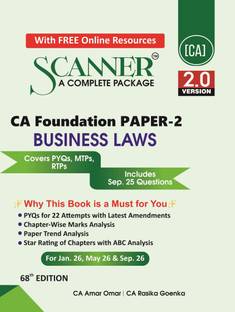 Scanner CA Foundation | Paper-2: Business Laws |For Jan 26, May 26 & Sep 26 Exams | Solved Papers with PYQ | Shuchita Prakashan
