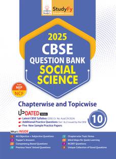 StudyFy CBSE Question Bank Class 10 Social Science For 2025 Board Exams | Chapterwise & Topicwise | 5 New Sample Practice Papers