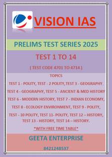 Vision ias Upsc Prelim Test Series 2025 Photocopy  - Vision ias test series 2025