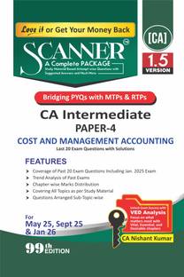 Cost and Management Accounting (Paper 4 | CA Intermediate | Gr. II) Scanner - Including questions and solutions | Applicable for May 25, Sept 25 & Jan 26 Exam Onwards