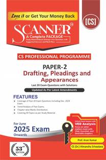 Drafting, Pleadings and Appearances (Paper 2 | CS Professional | Gr. I) Scanner - Including questions and solutions | Applicable for June 2025 Exam Onwards | Green Edition