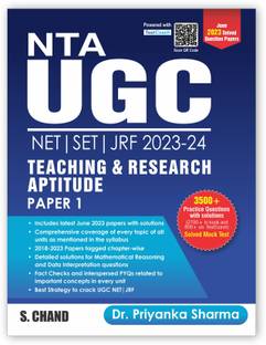 NTA UGC NET /SET/JRF Paper 1, Teaching and Research Aptitude – 2023-2024 Includes latest June 2023 papers and 3500+ Practice Questions with Detailed Solutions | Mock Test | PYQs - By S. Chand's Exam Book Latest Edition