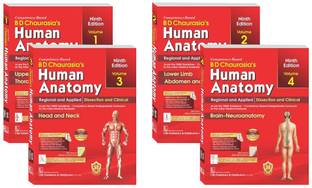 B D CHAURASIA'S HUMAN ANATOMY 9th Ed, 4 Volume Set (PB - 2023)