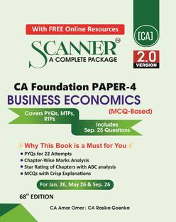 Scanner CA Foundation | Paper-4: Business Economics |For Jan 26, May 26 & Sep 26 Exams | Solved Papers with PYQ RTP, MTP| Shuchita Prakashan