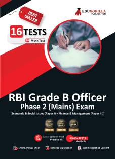 RBI Grade B Officer's Phase 2 (Mains) Exam  - (English Edition) - 16 Mock Tests (Paper I and III) (1000 Solved Objective Questions) with Free Access to Online Tests