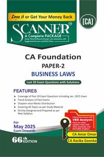Business Laws (Paper 2 | CA Foundation) Scanner - Including questions and solutions | Applicable for May 2025 Exam | Green Edition