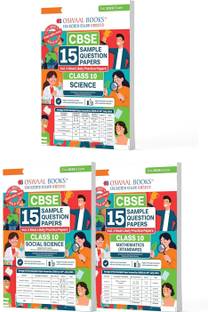 Oswaal CBSE 15 Sample Question Papers Class 10 Maths Standard , Science & Social Science (Set of 3 Books) for 2026 Board Exam (As per CBSE Sample Question Paper issued on 30 July 2025), recommended by 2025 CBSE Toppers with Chapter wise Highly Probable Questions, includes 5 Most Likely SQPs & all types of CBQs