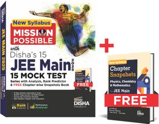 New Syllabus Mission Possible with Disha 15 JEE MAIN 2025 Test Series with Analysis, Rank Predictor & Free Chapter Snapshots Book | 15 Test Booklets, OMR Sheets, NCERT Locater & Solutions