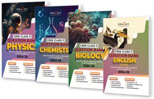 Educart CBSE Class 11 Question Bank PHYSICS, CHEMISTRY, BIOLOGY & ENGLISH 2024-25 Bundle (Set of 4 Books) For 2025 Board Exams