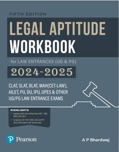 Legal Aptitude Workbook for Law Entrances, 5 E (2024-2025) CLAT/ AILET 2024 & 2023 & PU PYQ & 2022- 2023