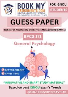 IGNOU BPCG 171 General Psychology Exam Guide for BA General | 50-60 Pages | Printed on 80 GSM White Paper | Includes Key Topics, Guess Paper & Previous Year Questions