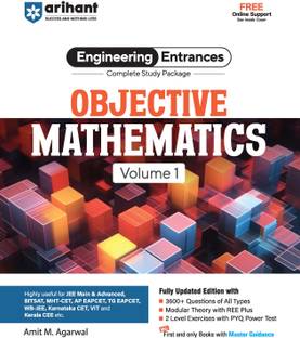 Arihant JEE Main Objective Mathmatices for Volume 1 | Complete Study Package & Advanced, BITSAT, CET, VIT, NEET & Other Engineering Entrances 2025-2026 | 2500+ Questions, PYQs & 2-Level Exercises