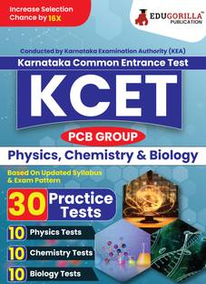 Karnataka Common Entrance Test - Kcet Pcb Group  - 2024 - 30 Practice Tests of Physics, Chemistry and Biology (1800 Solved MCQ) with Free Access To Online Tests