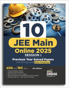 10 JEE Main Online 2025 Session I Previous Year Solved Papers (All sittings) with Rank Predictor 4th Edition | PYQs for Physics, Chemistry & Mathematics | Mock Tests