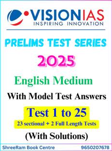 Vision IAS Prelims Test Series 2025 | Test 1 to 25 with Solutions | English Medium | Latest | For UPSC Civil Services Exam 2025 | Photocopy B&W