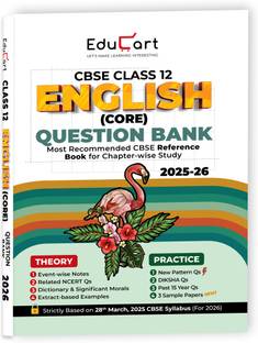 Educart CBSE Class 12 English Core Question Bank 2025-26 on new Syllabus 2026 (Includes Past Years Solved Questions)