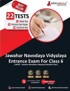 Jawahar Navodaya Vidyalaya Class 6 Entrance Exam  - 1300+ Solved MCQ Questions (10 Mock Tests + 9 Sectional Tests + 3 Previous Year Papers)