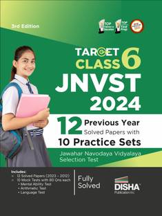 Target Class 6 Jnvst 2024 - 12 Previous Year-Wise Solved Papers with 10 Practice Sets - Jawahar Navodaya Vidyalaya Selection Test