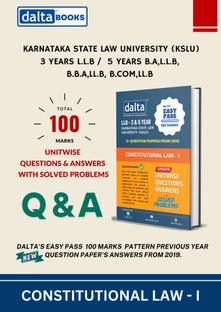 KSLU 3 & 5 Years LLB Constitutional Law - I Exam: 100 Marks Pattern Solved Papers