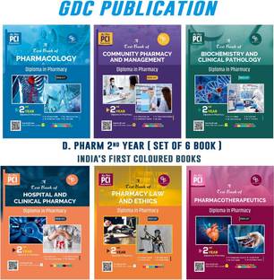 D PHARMA 2ND YEAR BOOKS (SET OF 6 COLOURED BOOKS) 
SET OF FULLY COLOURED 6 BOOKS FOR D. PHARMACY AS PER NEW PCI SYLLABUS  - SET OF FULLY COLOURED 6 BOOKS FOR D. PHARMACY AS PER NEW PCI SYLLABUS with 6 Disc