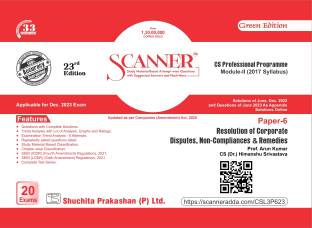 Scanner CS Professional Module II Paper-6 Resolution of Corporate Disputes, Non-Compliances Remedies