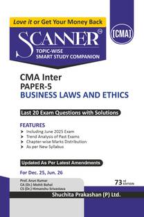 Scanner CMA Inter | Paper-5: Business Laws and Ethics |For Dec 25 & Jun 26 Exams | Solved Papers with PYQ (Included June 2025) | Shuchita Prakashan