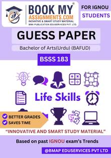 IGNOU BSSS 183 Life Skills Guide for BA General Students | Guess Paper Format | 50–60 Pages | Key Topics, Model Answers, Previous Year Questions | 80 GSM White Paper