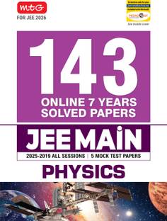 MTG JEE Main 7 Years (2025-2019) Physics All 143 Shifts Online Previous Years Solved Papers (PYQ Book) | 5 Mock Test Paper For 2026 Exams