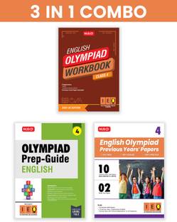 MTG Class-4 International English Olympiad (IEO) Workbook, Prep-Guide & Previous Years Papers (PYQs) with Mock Test Paper (Set of 3 Books) - SOF Olympiad Books For 2025-26 Exam