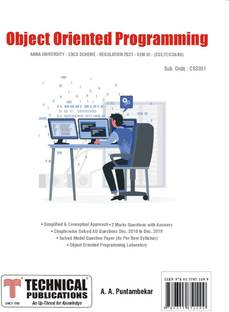 Object Oriented Programming for BE Anna University R21CBCS (III-CSE / IT / CS &BS - CS3391)