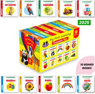 My First Learning Treasure box : Boxset of 10 books for kids ( Kids Gift ) || Books for Kids Easy Learning  - Perfect Return Gifts for kids (Girl,Boy) stationery baby books- 2 year