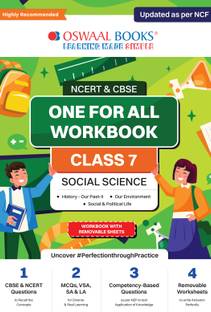 Oswaal NCERT & CBSE One For All Workbook | Social Science| Class 7 | Updated As Per NCF | MCQ's | VSA | SA | LA | For Latest Exam