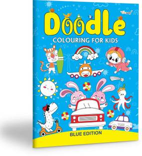 Doodle Colouring for Kids - Blue Edition