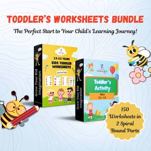 Ambition Kids Toddler Learning Set for Ages 2.5 – 3.5 Years | Combo of Part A (96 Pages) & Part B (56 Pages) | Activity Worksheets Book with Coloring, Tracing, Puzzles & Skill-Building Tasks