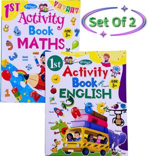 1st Prince Activity Book Maths And 1st Activity Book ENGLISH Development and Mathematics Fun Learning And Writing Books For Children (Set Of 2)
