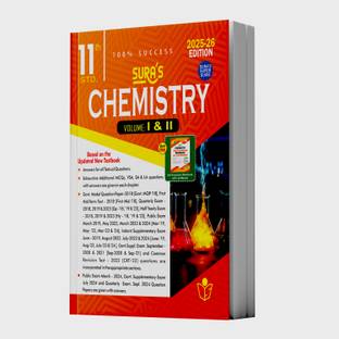SURA`S 11th Standard Chemistry Volume - I and II (Combined) Exam Guide in English Medium 2025-26 Latest Updated Edition