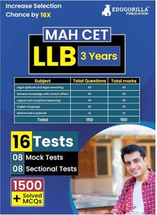 MAH CET LLB 3 Years Exam Prep Book  - 2025 : 8 Full Length Mock Tests and 8 Sectional Tests (1200 Solved Objective Questions) with Free Access to Online Tests