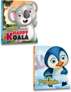 Animal Shaped Story Board Book - Happy Koala, A Wise Penguin - Set of 2 Story Books For Kids