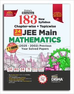 Disha's 183 New Syllabus Chapter-wise & Topic-wise JEE Main Mathematics (2025 - 2002) Previous Year Solved Papers 9th Edition | NCERT PYQ Question Bank with 100% Detailed Solutions