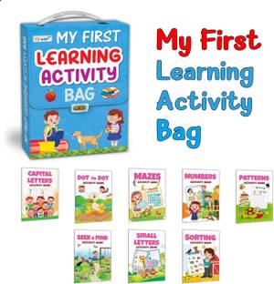 Children's Educational Activity book Collection : Kid's First Library Bag, Learning book for Preschoolers, Educational picture books for toddlers Of 8 Activity Books